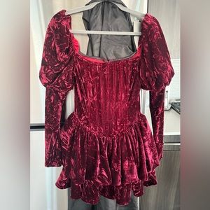 NWT Unholy Haunted Hearts Mini RED Velvet Corset GOTH Dress XS